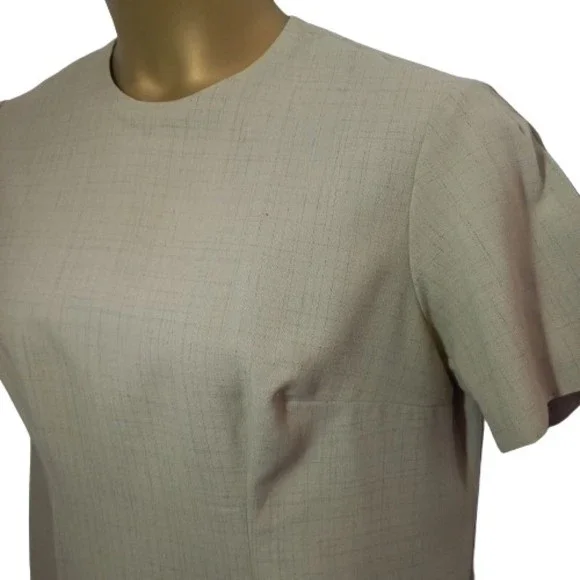 Size 18 Linen Look Below Knee Short Sleeve Sheath Dress - Picture 3 of 6